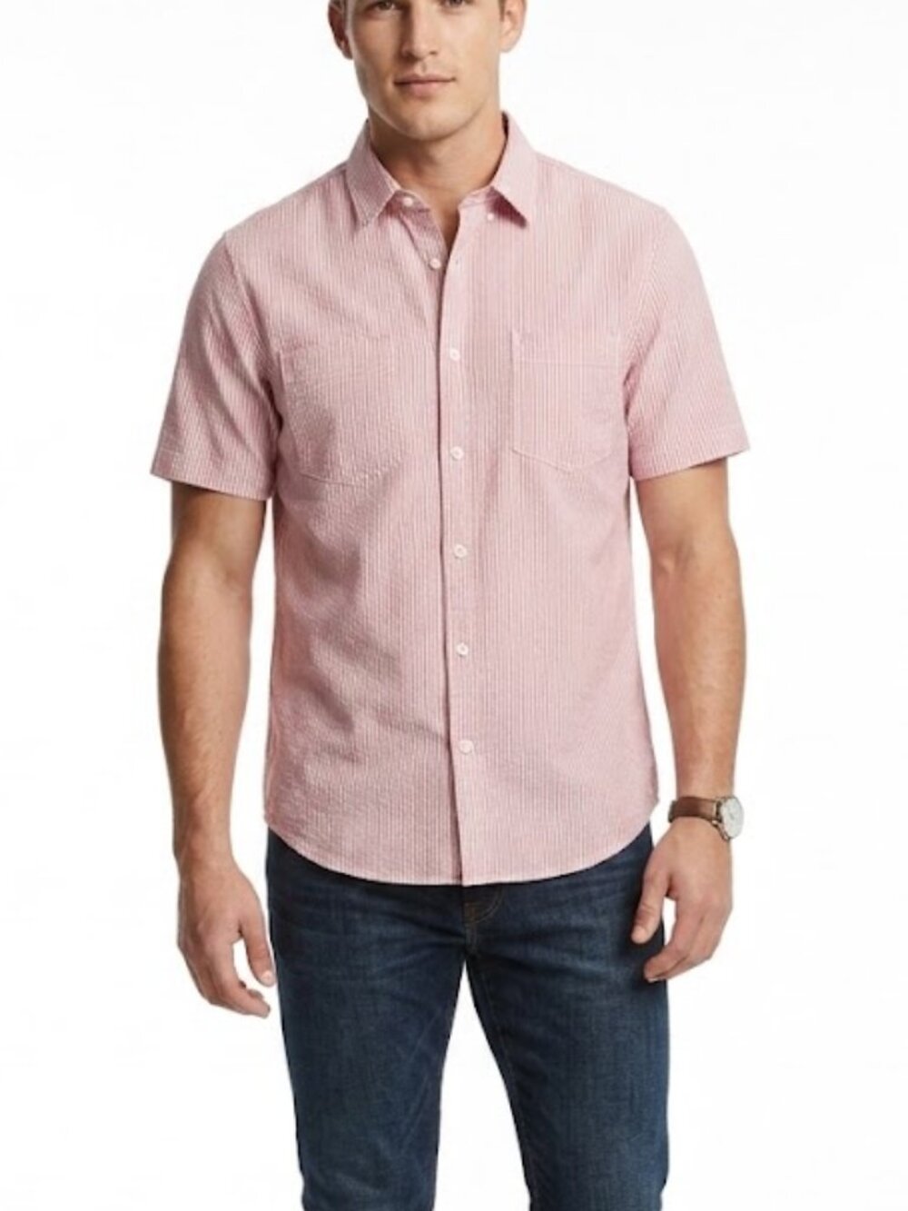 NWT Men's Banana Republic Slim Fit Striped Button Down Shirt Size L